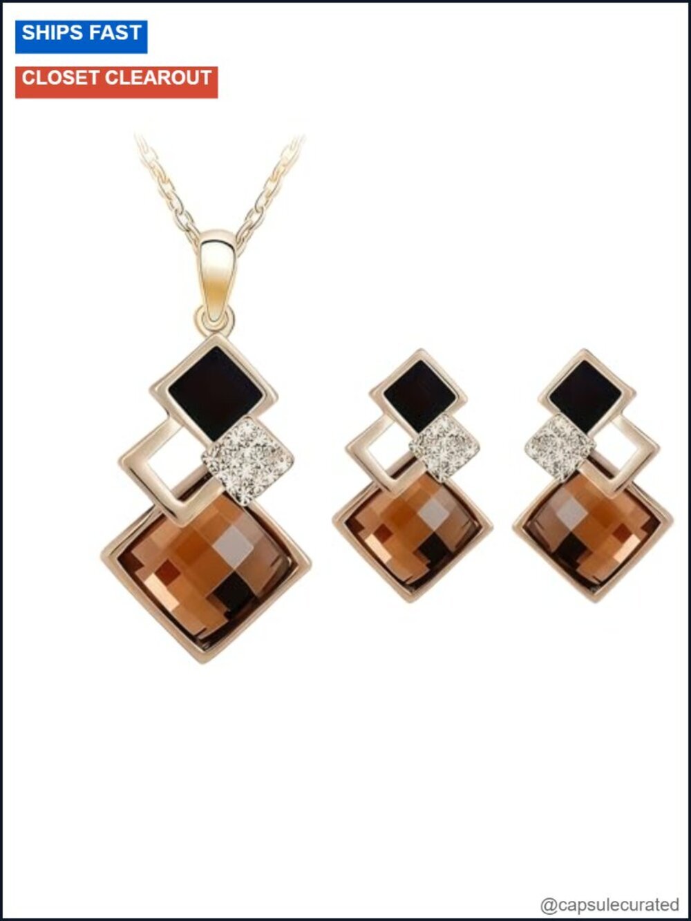 Boho Geometric Jewelry Set - Necklace & Earrings, Zinc Alloy, Modern Statement